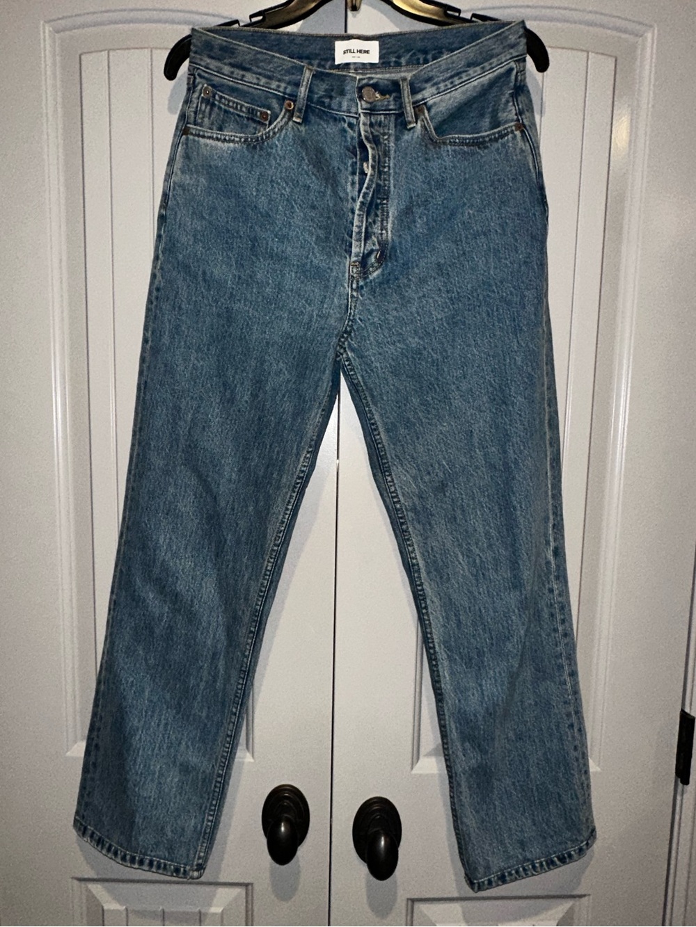 STILL HERE Childhood high-rise straight-leg jeans